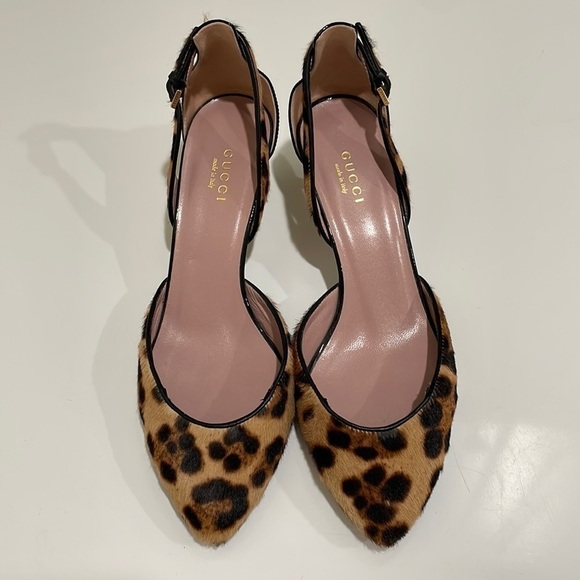 ⭐️Gucci Animal Print Leather Pumps—GORGEOUS!!  Excellent Condition! 36 1/2–Italy - Picture 1 of 10